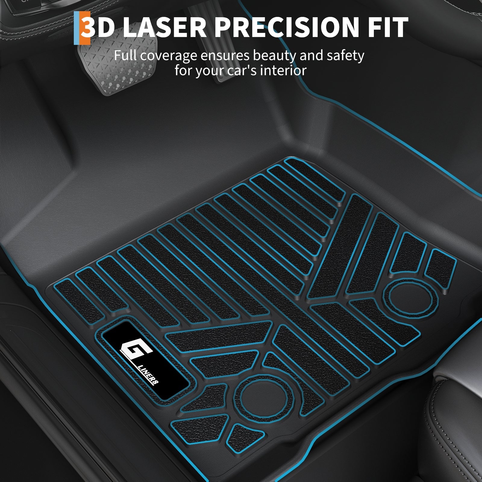Garvee Floor Mats All Weather Custom Fit TPE Liners Compatible with 2018-2023 Toyota Tacoma Double Cab Front & Rear 2 Row (Exclude Hybrid, Manual Transmission)