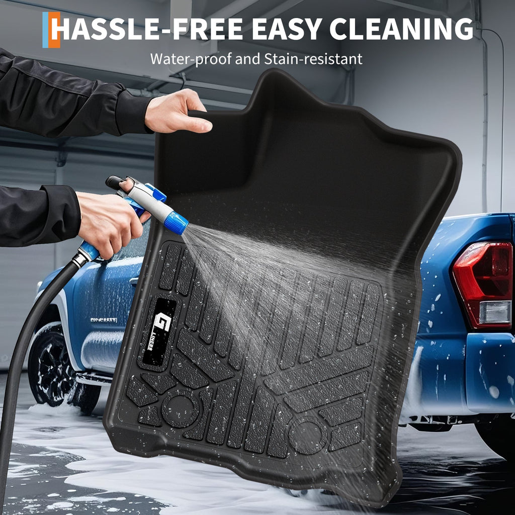 Garvee Floor Mats All Weather Custom Fit TPE Liners Compatible with 2018-2023 Toyota Tacoma Double Cab Front & Rear 2 Row (Exclude Hybrid, Manual Transmission)