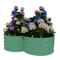 Garvee 2-Pack Galvanized Raised Garden Beds, 4' × 4' × 1' Metal Planter Boxes with Open Base, Green