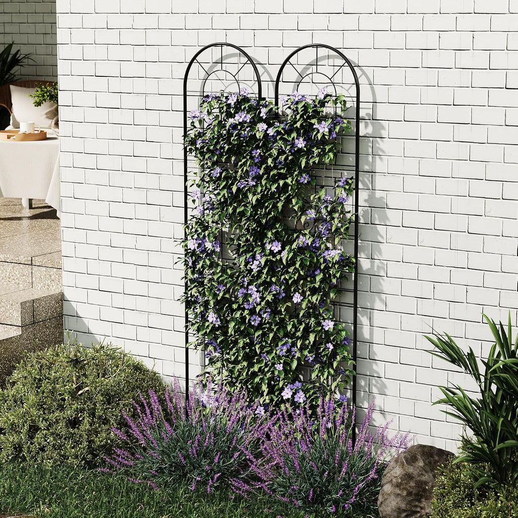 Garvee 2 Pack Panels Fence, 55'' Outdoor Rustproof Animal Barrier with Gate