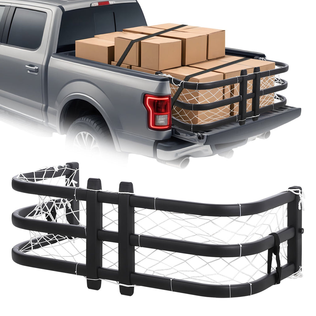Garvee Truck Bed Extender 59"-71.5" Adjustable Length Aluminum Retractable Tailgate Extender - Drill Required Installation, Fits Ford F-150, Ram 1500/2500/3500, Santa Cruz, Silverado & Sierra