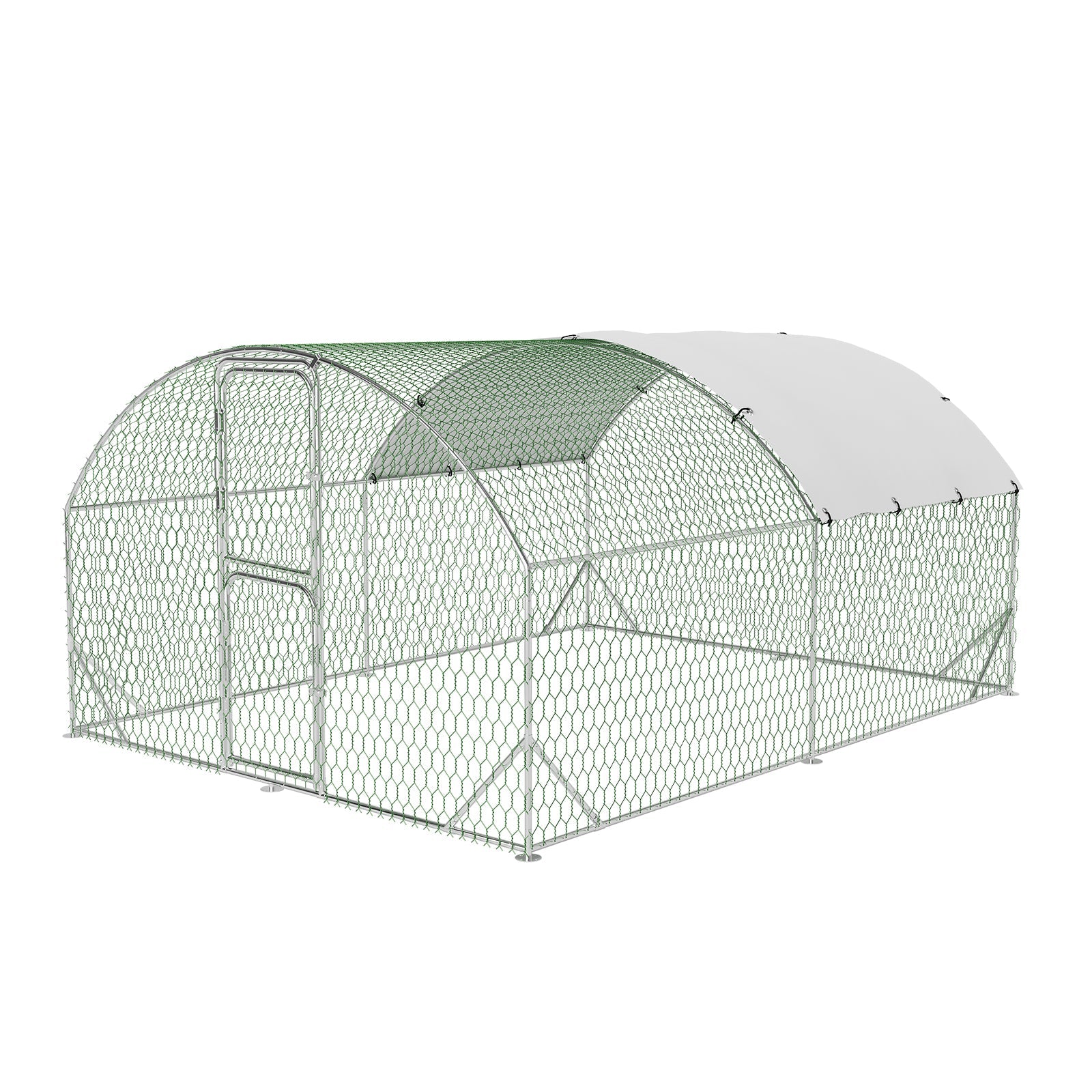 Garvee Heavy Duty Walk-In Metal Chicken Coop with Run – Outdoor Farm Hen House, Waterproof UV-Resistant Cover, Double Doors, Secure for Chickens, Ducks, Geese, Rabbits – 9.8' W x 13.1' D x 6.6' H