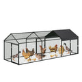 Garvee Large Metal Chicken Coop, Chicken Runs for Yard with Waterproof and Anti-UV Cover, Portable chicken coop for Outdoor Chicken Rabbit Duck, Black, 120"×40"×40"