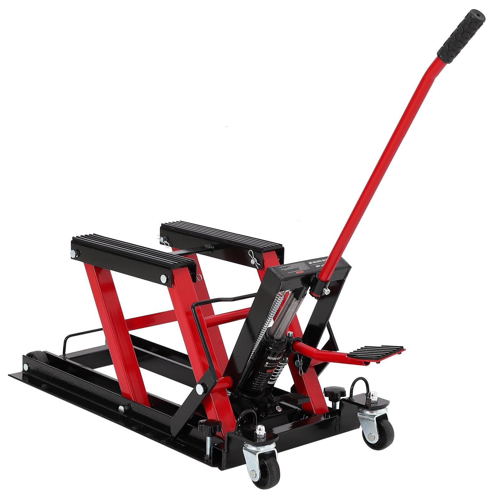 Garvee Hydraulic Motorcycle Lift Jack, 1500 lbs Capacity Steel ATV Scissor Lift with Wheels & Handle, Portable Garage & Workshop Hoist Stand