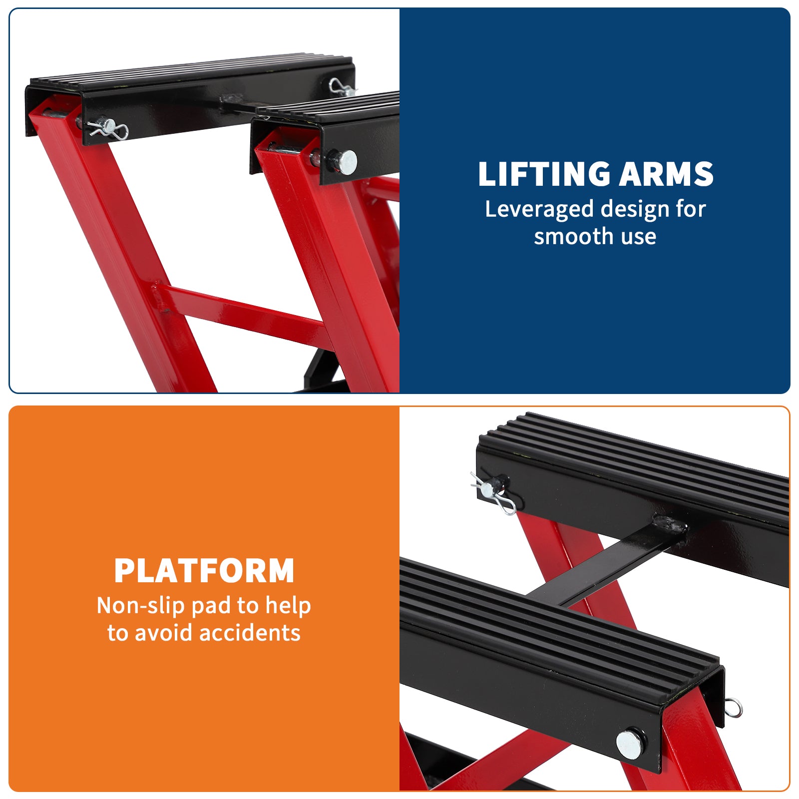 Garvee Hydraulic Motorcycle Lift Jack, 1500 lbs Capacity Steel ATV Scissor Lift with Wheels & Handle, Portable Garage & Workshop Hoist Stand