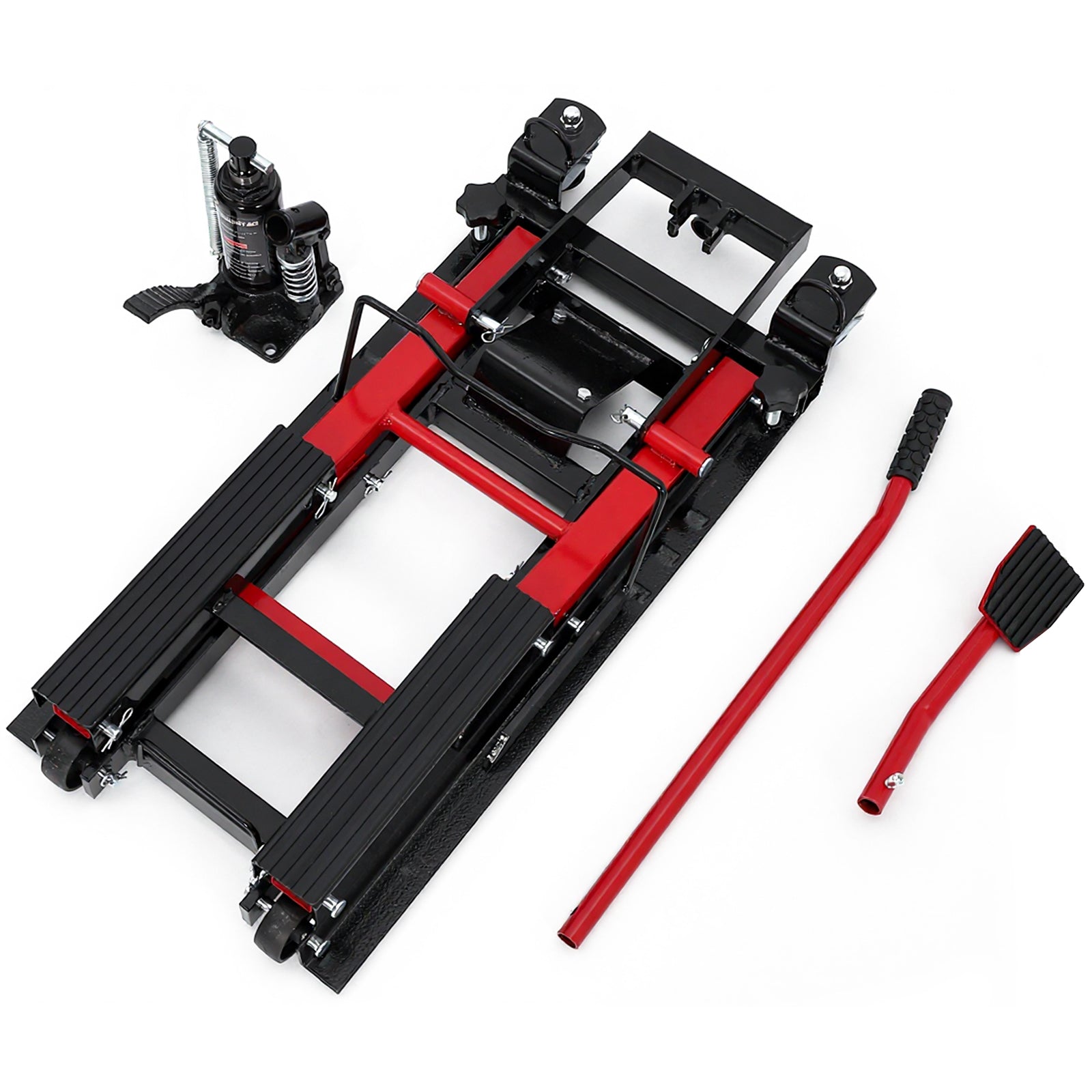 Garvee Hydraulic Motorcycle Lift Jack, 1500 lbs Capacity Steel ATV Scissor Lift with Wheels & Handle, Portable Garage & Workshop Hoist Stand