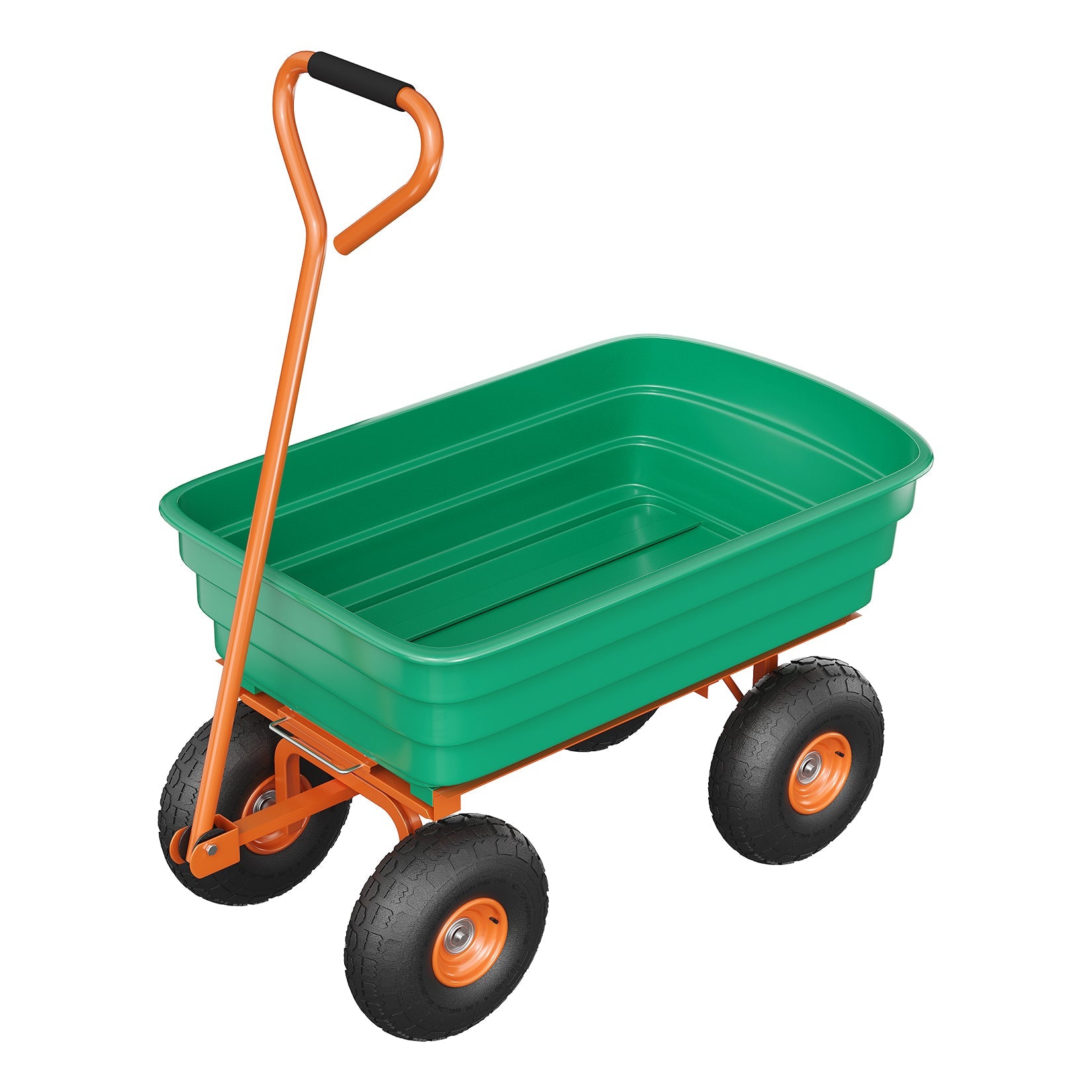 Garvee 1200 lb Garden Dump Cart, All-Terrain Yard Wagon with Quick Dump, Adjustable Handle, Heavy-Duty Steel Frame Utility Cart