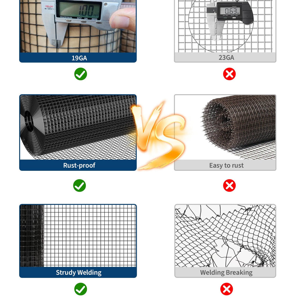 GARVEE 4'x100' Hex Wire Mesh Roll - Galvanized Steel, Rust-Resistant w/Smooth Edges for Chicken Coops & Gardens (Small Animal Proof)