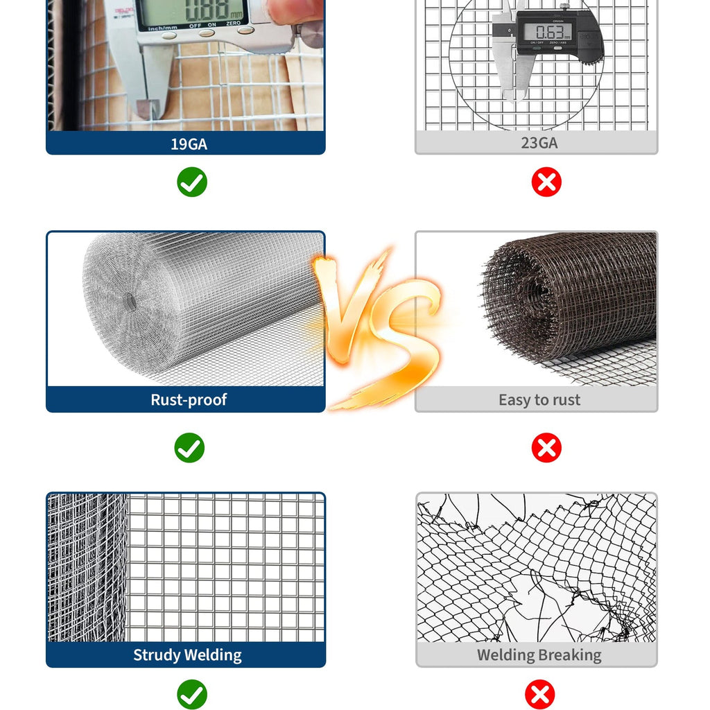 GARVEE 1/2" Hex Wire Mesh - 4'x100' Galvanized Steel Roll, Rust-Resistant Fencing for Chicken Coops & Gardens (Small Animal Barrier)