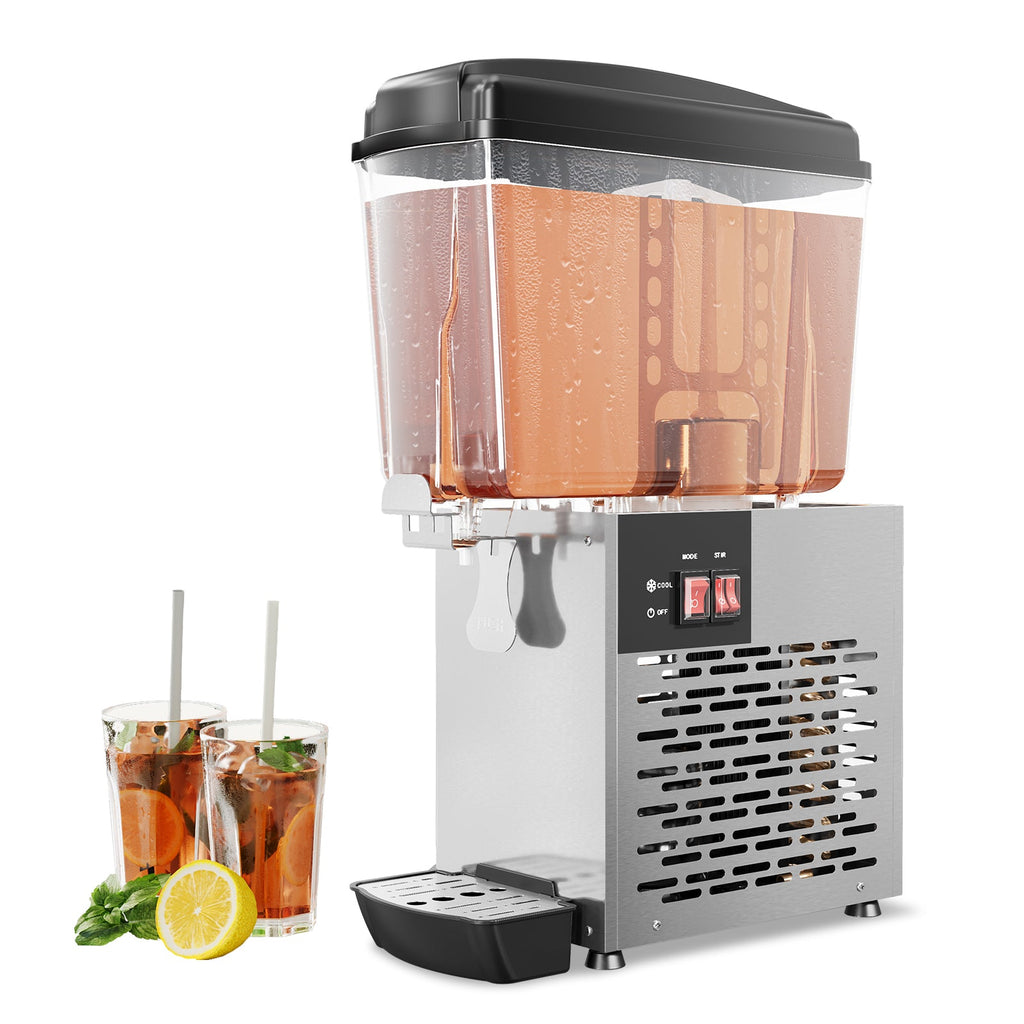 Garvee Commercial Beverage Dispenser 1 Tank 18L Stainless Steel Juice Dispenser for Restaurant Bar Party Cold Drinks