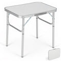 Garvee Aluminum Folding Camping Table 24x17 in Adjustable Height 9-23 in Lightweight Portable White