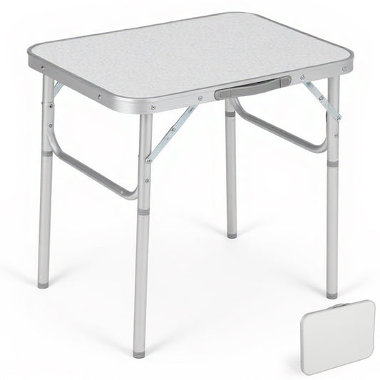 Garvee Aluminum Folding Camping Table 24x17 in Adjustable Height 9-23 in Lightweight Portable White
