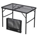 Garvee 35"x24 in Aluminum Folding Camping Table, Adjustable Height, Lightweight Portable Table, Black for Indoor/Outdoor, Beach, RV Trips