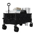 Garvee Heavy Duty Utility Beach Wagon Cart - Collapsible Wagon Beach with All Terrain Wheels, Extra Long WagonCart, Foldable with Cup Holders for Sand