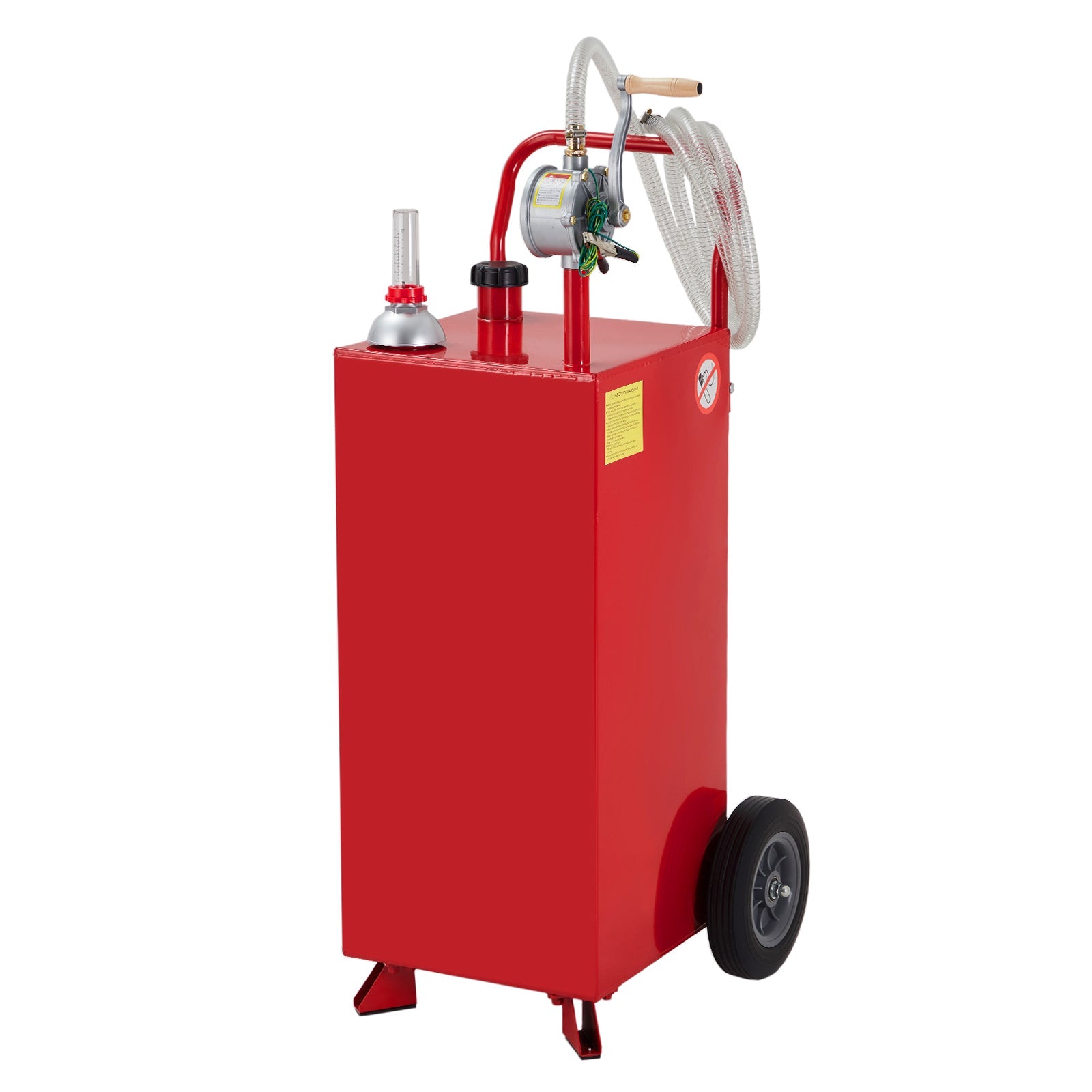 Garvee 30 Gallon Portable Fuel Caddy - Gas Tank with Manual Transfer Pump for Cars, Lawn Mowers, ATVs, and Boats, Red