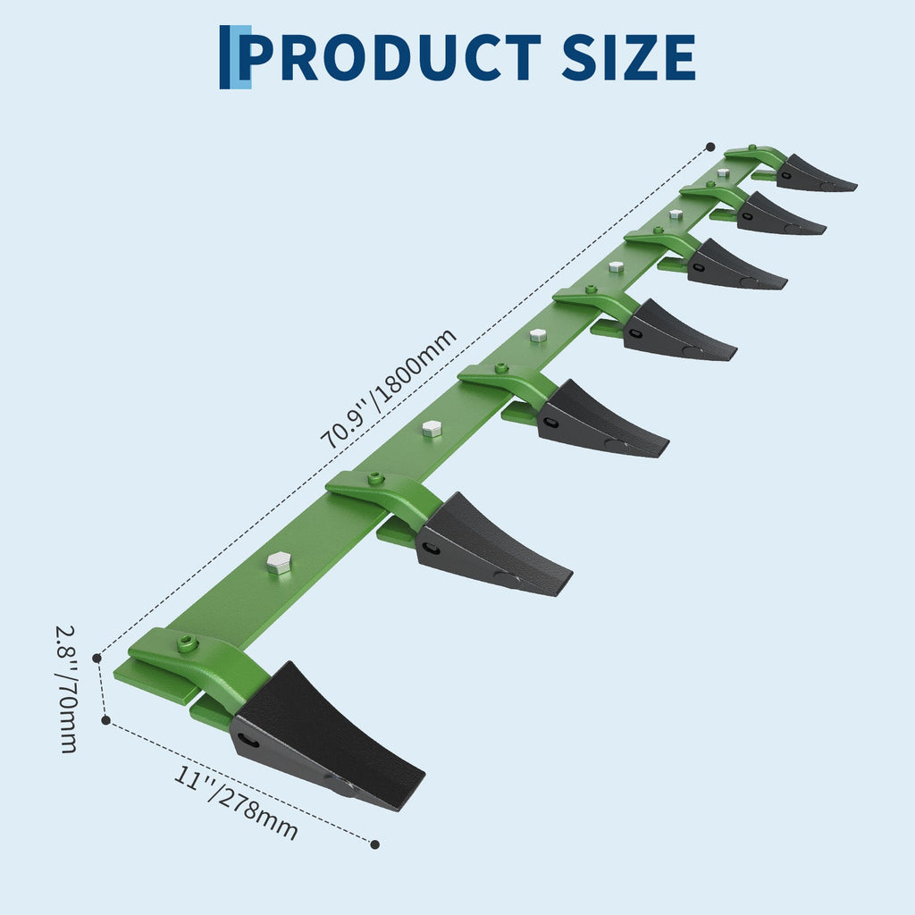 Garvee 72" Heavy-Duty Steel Bucket Tooth Bar for Tractor Loader, 4,560 Lbs Load Capacity, Removable Teeth, Powder Coated, Fits 1/2" Cutting Edges, Effortless Installation, Excavation Use