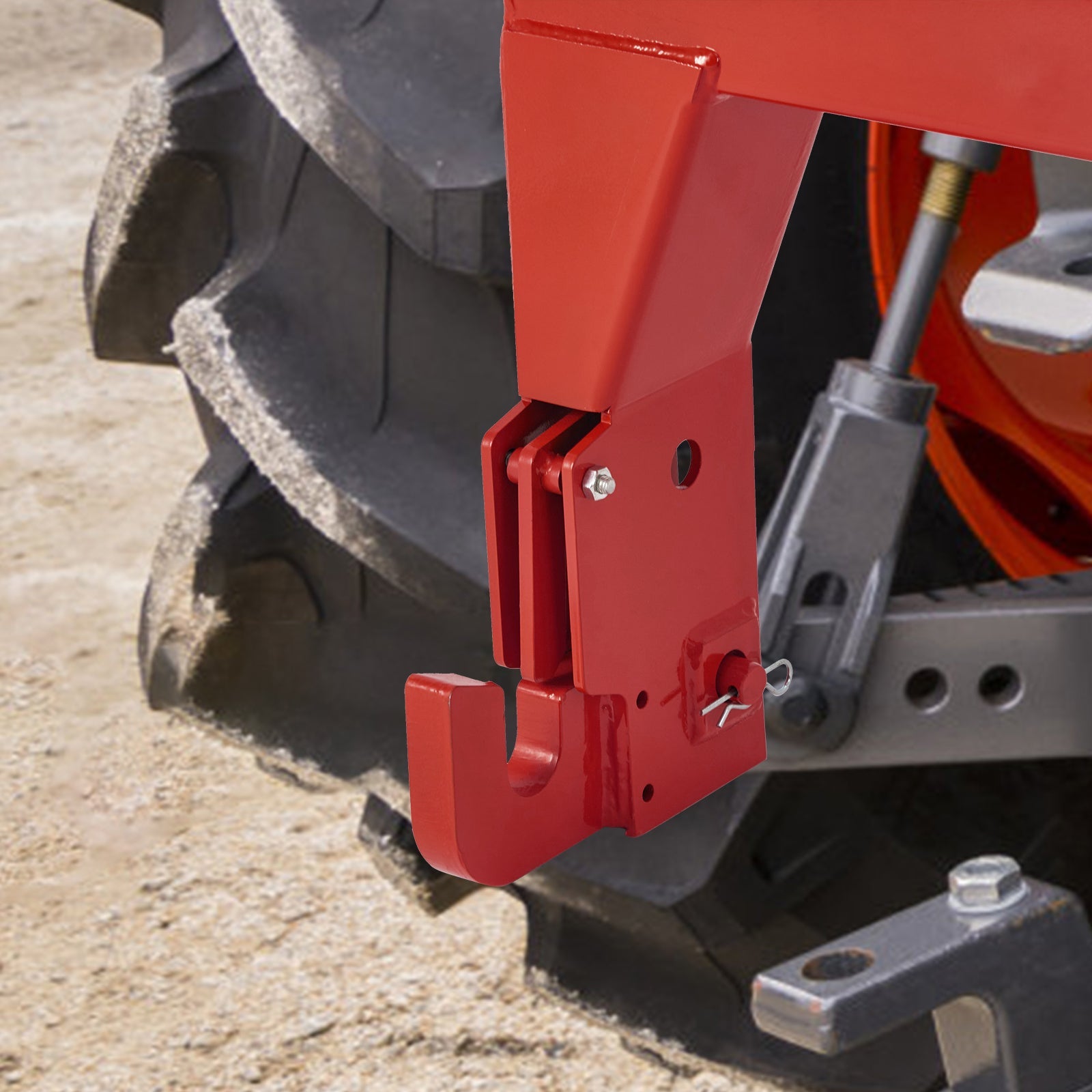 Garvee Heavy-Duty Tractor 3 Point Quick Hitch for Cat 1 Tractors - 3000lb Lift Capacity Dual Receiver Hooks Easy-Install Orange Hitch Attachment