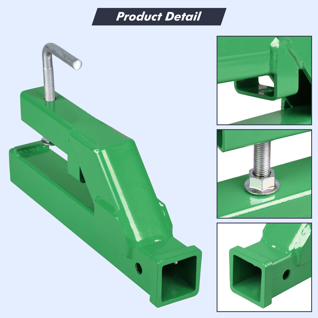 Garvee Clamp On Trailer Hitch 2" Ball Mount Receiver Adapter Bucket Trailer Hitch Compatible with Deere Tractor Bucket Forklift Heavy-Duty Steel Rust-Resistant Finish
