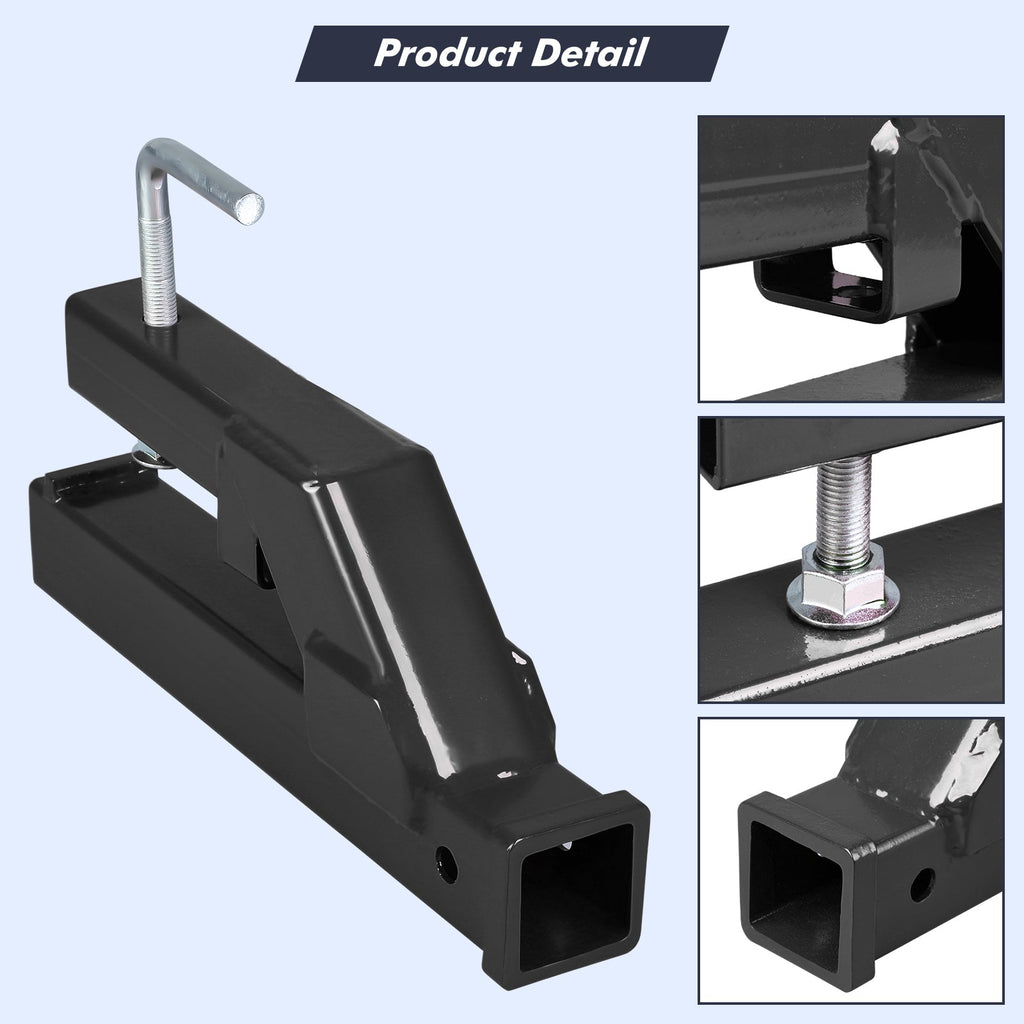 Garvee Clamp On Trailer Hitch 2" Ball Mount Adapter Compatible With Deere Bobcat Tractor Bucket Black 18"x2.5"x7"