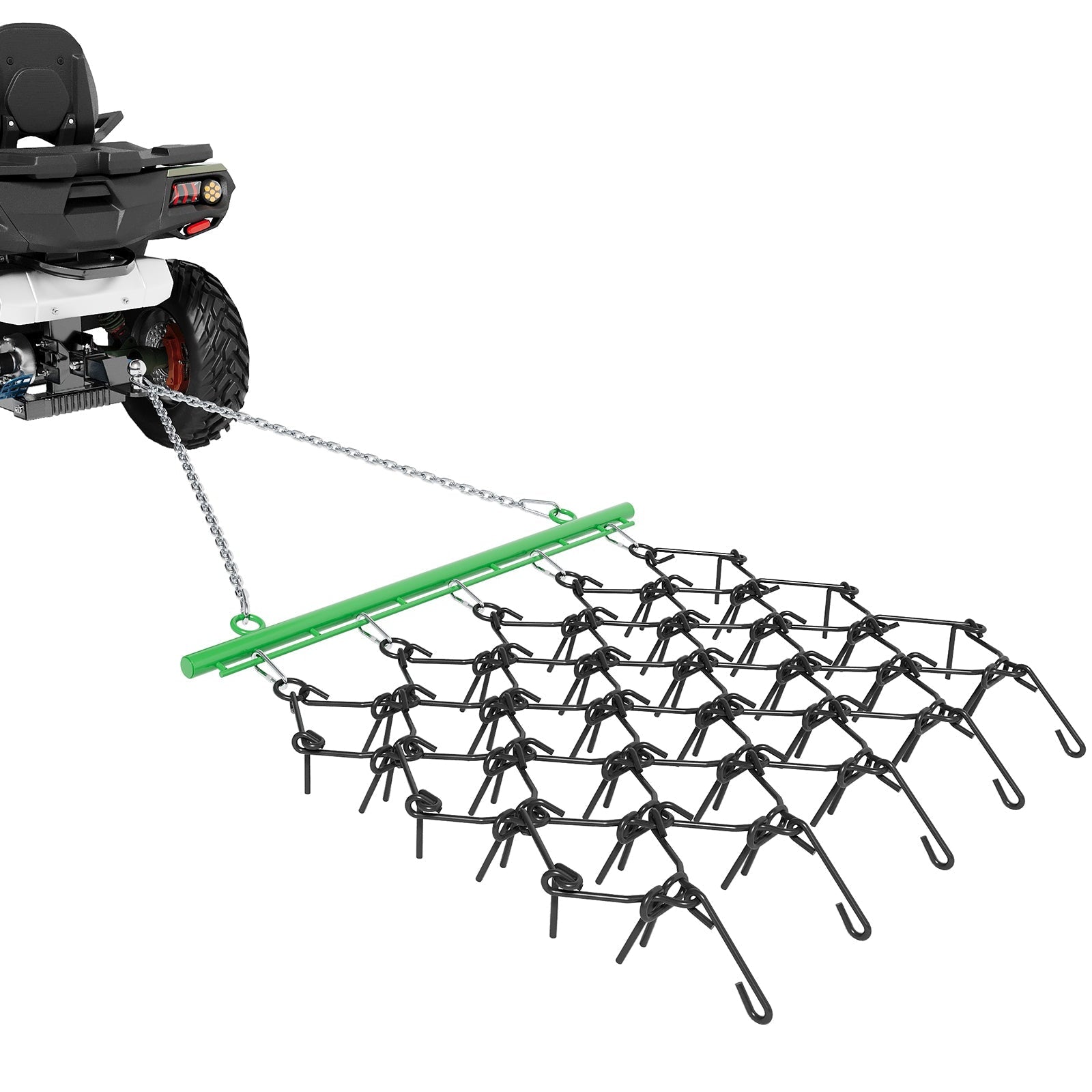 Garvee Heavy Duty Drag Harrow 5x4.5 FT 3/8" Tines Durable Steel Adjustable Drawbar for ATV UTV Lawn Tractors Soil Leveling Grading Pastures