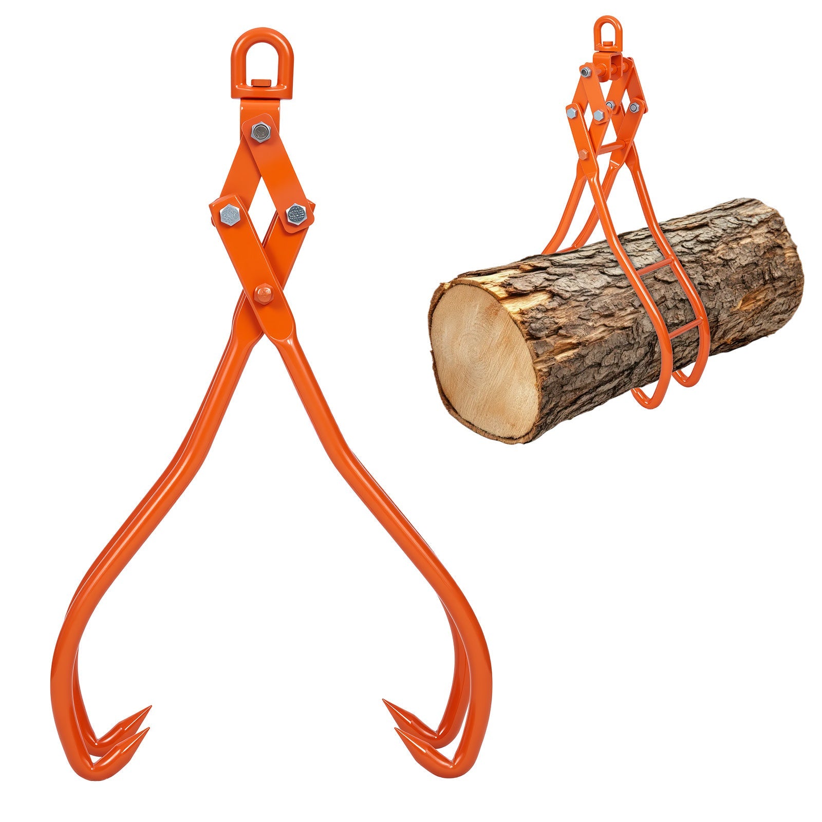 Garvee Log Lifting Tongs 36in Heavy Duty Steel Serrated Claw Hook 3300Lbs Capacity Corrosion Resistant for Tractors Trucks Forklifts ATV Logging