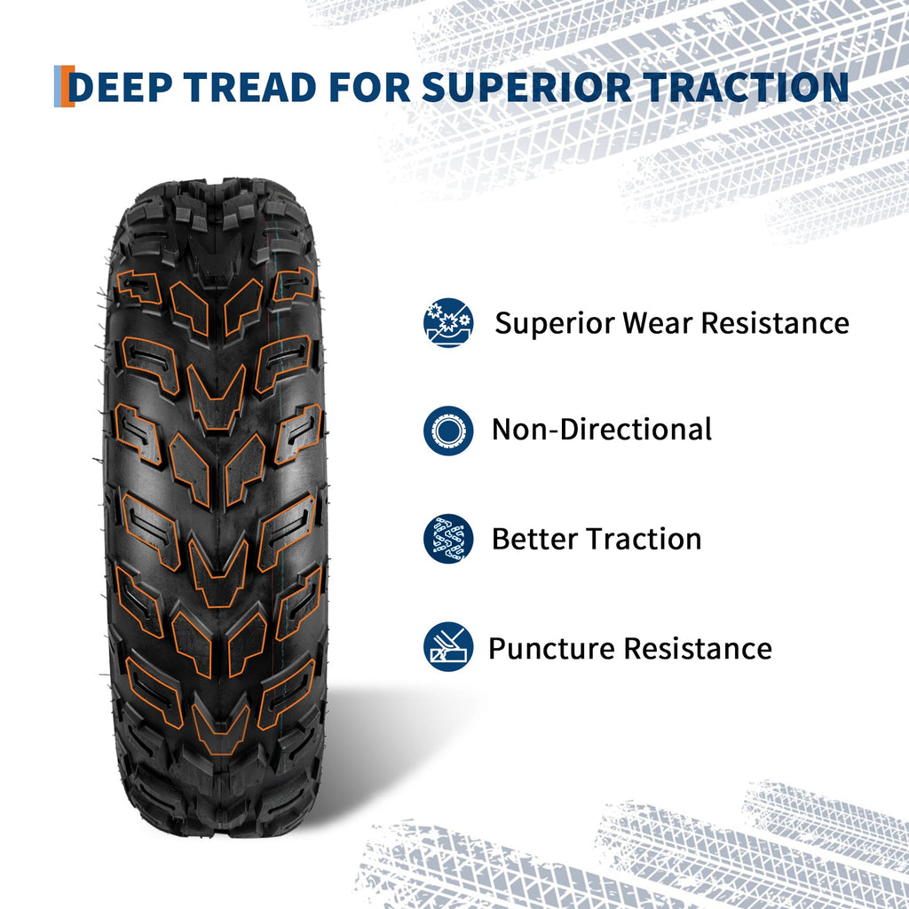 Garvee ATV Tires 2 Pack 23x7-10 Tubeless All Terrain Tires for Trail Desert Mud Dirt Street Sand 6PR Black