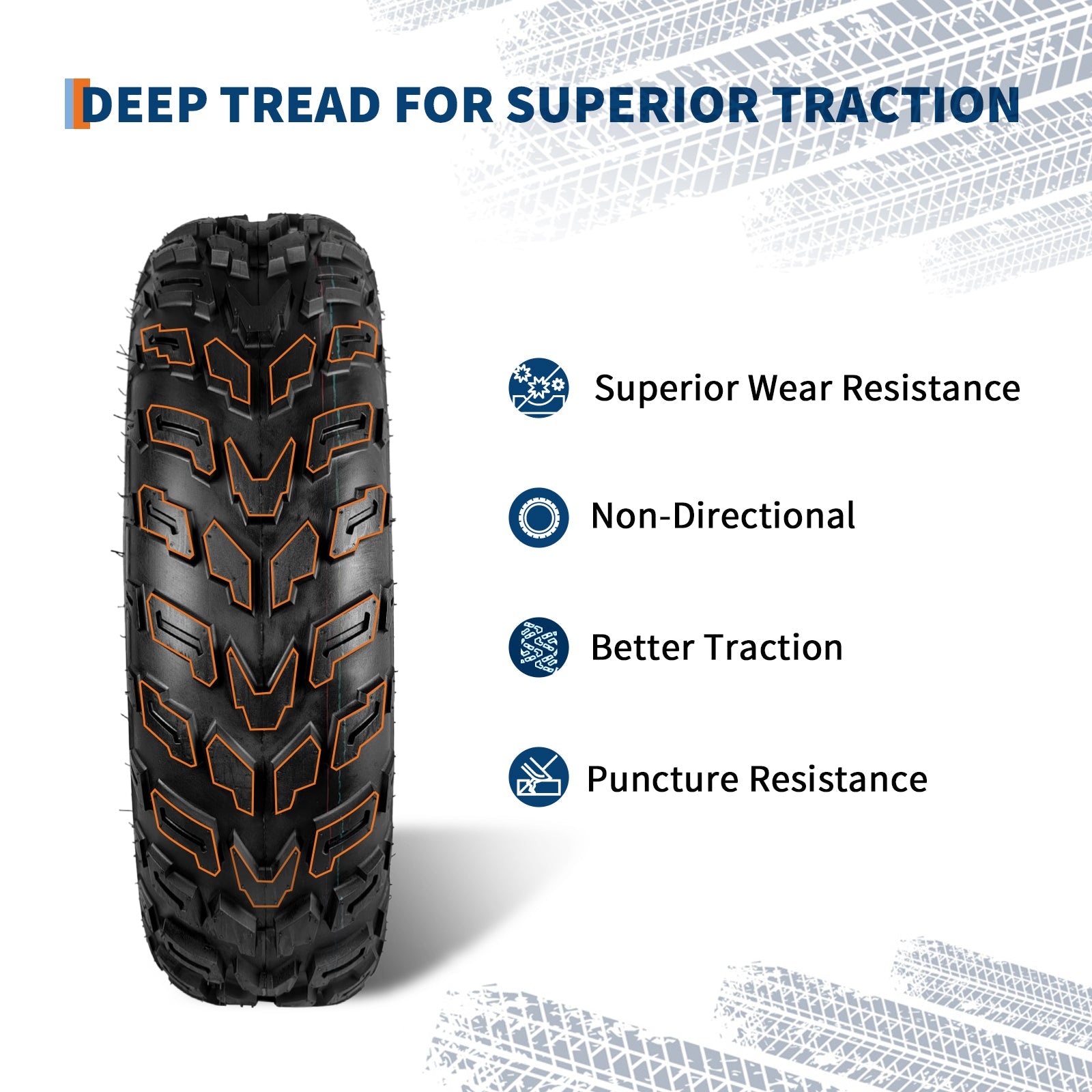 Garvee ATV Tires 2 Pack 23x7-10 Tubeless All Terrain Tires for Trail Desert Mud Dirt Street Sand 6PR Black