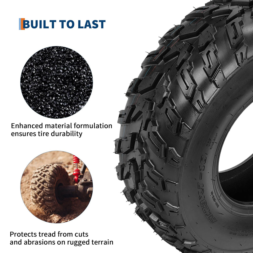 Garvee ATV Tires 2 Pack 23x7-10 Tubeless All Terrain Tires for Trail Desert Mud Dirt Street Sand 6PR Black