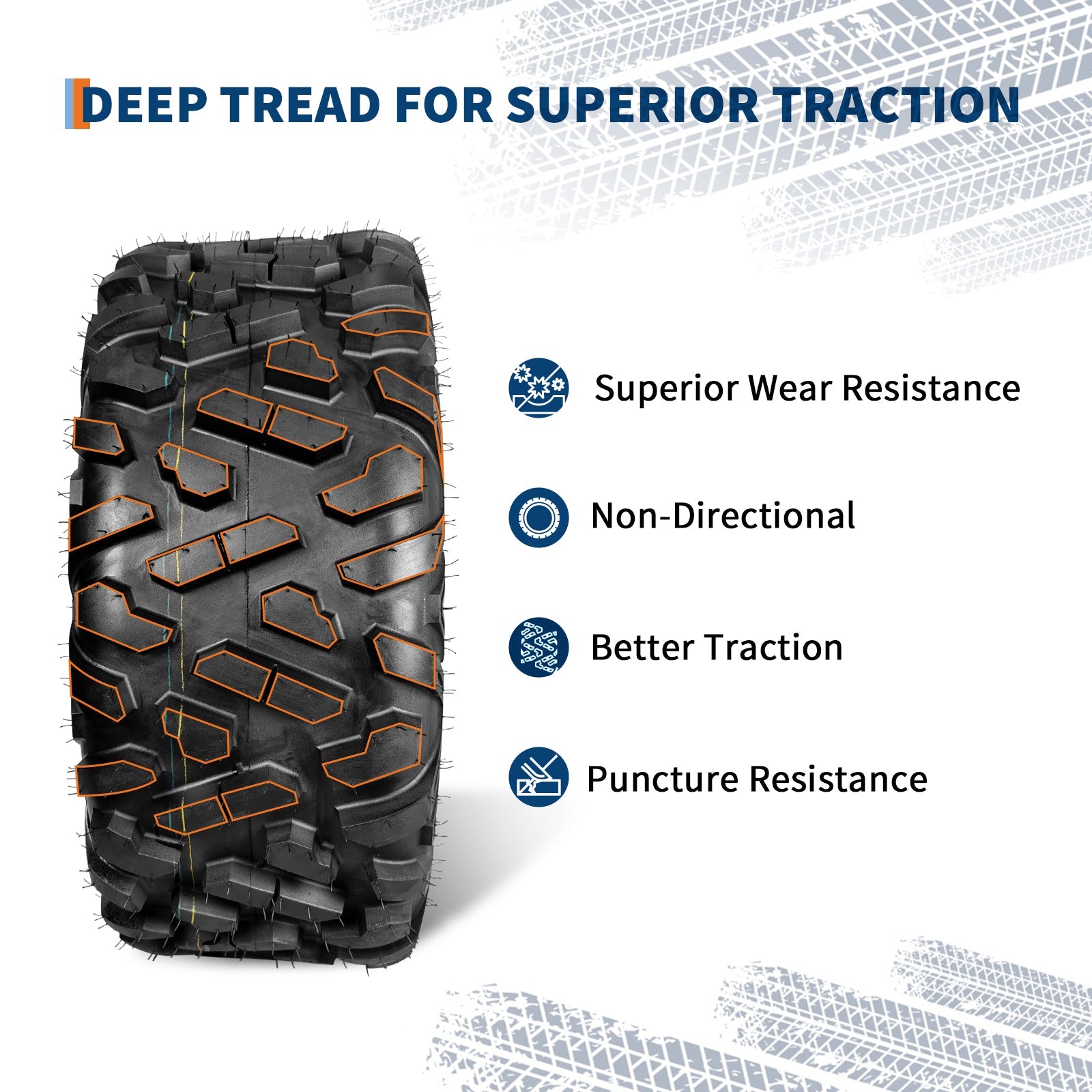 Garvee ATV Tires 2 Pack 29x11-14 All Terrain UTV Tires Tubeless 6PR for Trail Desert Mud Dirt Sand Black