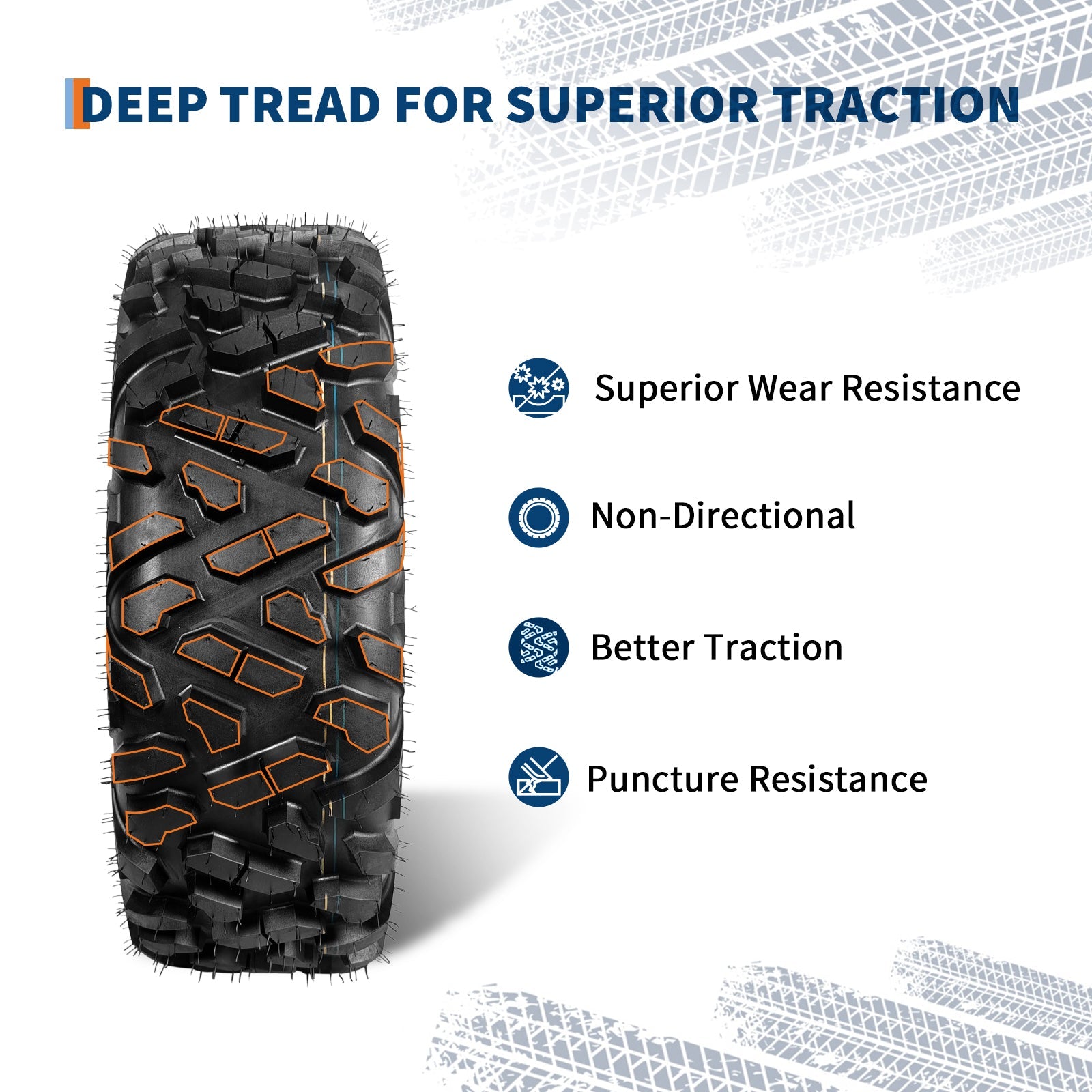 Garvee ATV Tires 29x9-14 6PR Tubeless All Terrain Tires for Trail Desert Mud Dirt Sand, Durable Flexible Sidewalls, Deep Tread Pattern