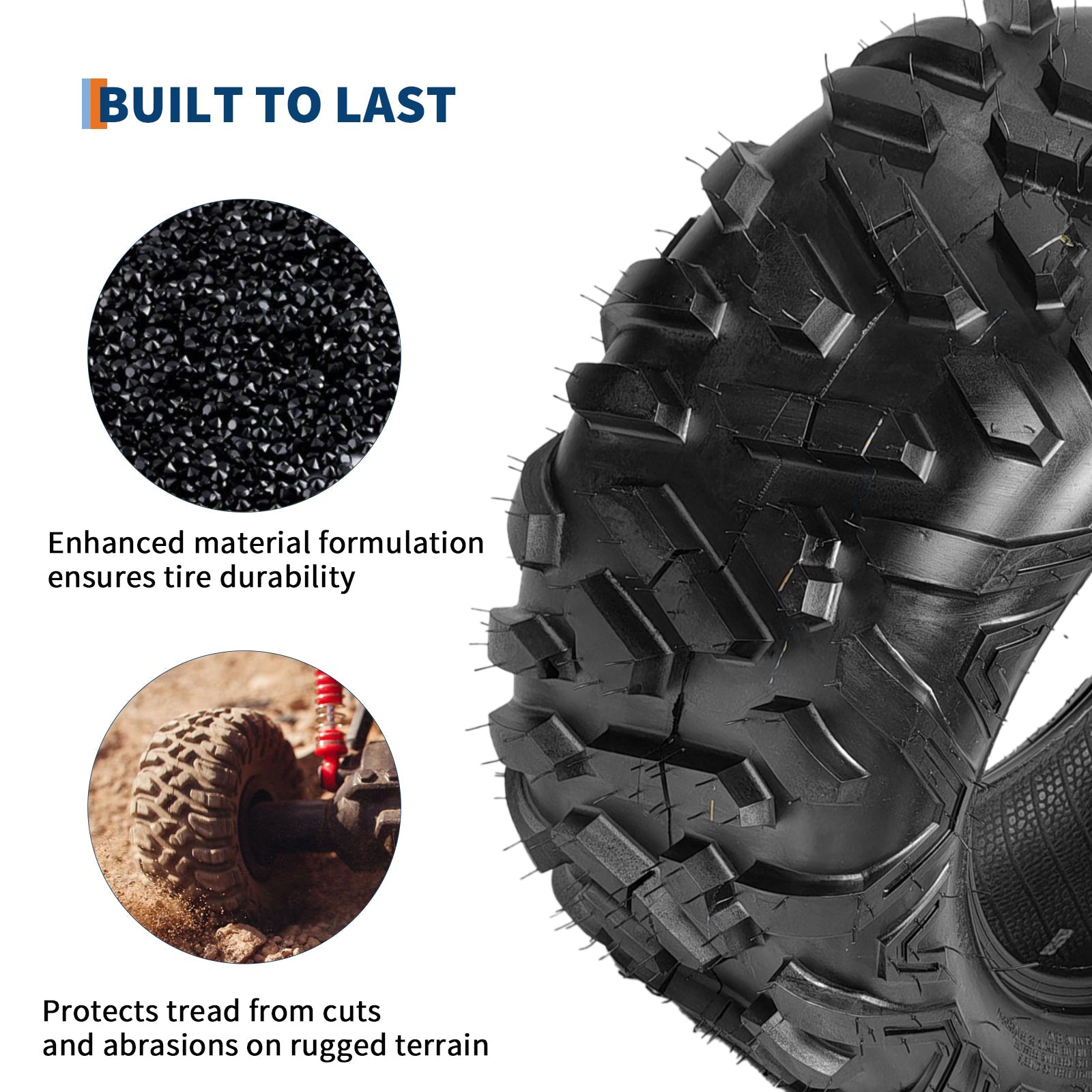 Garvee ATV Tires 2 Pack 26x11-14 All Terrain Tubeless 6PR for Trail Desert Mud Dirt Sand
