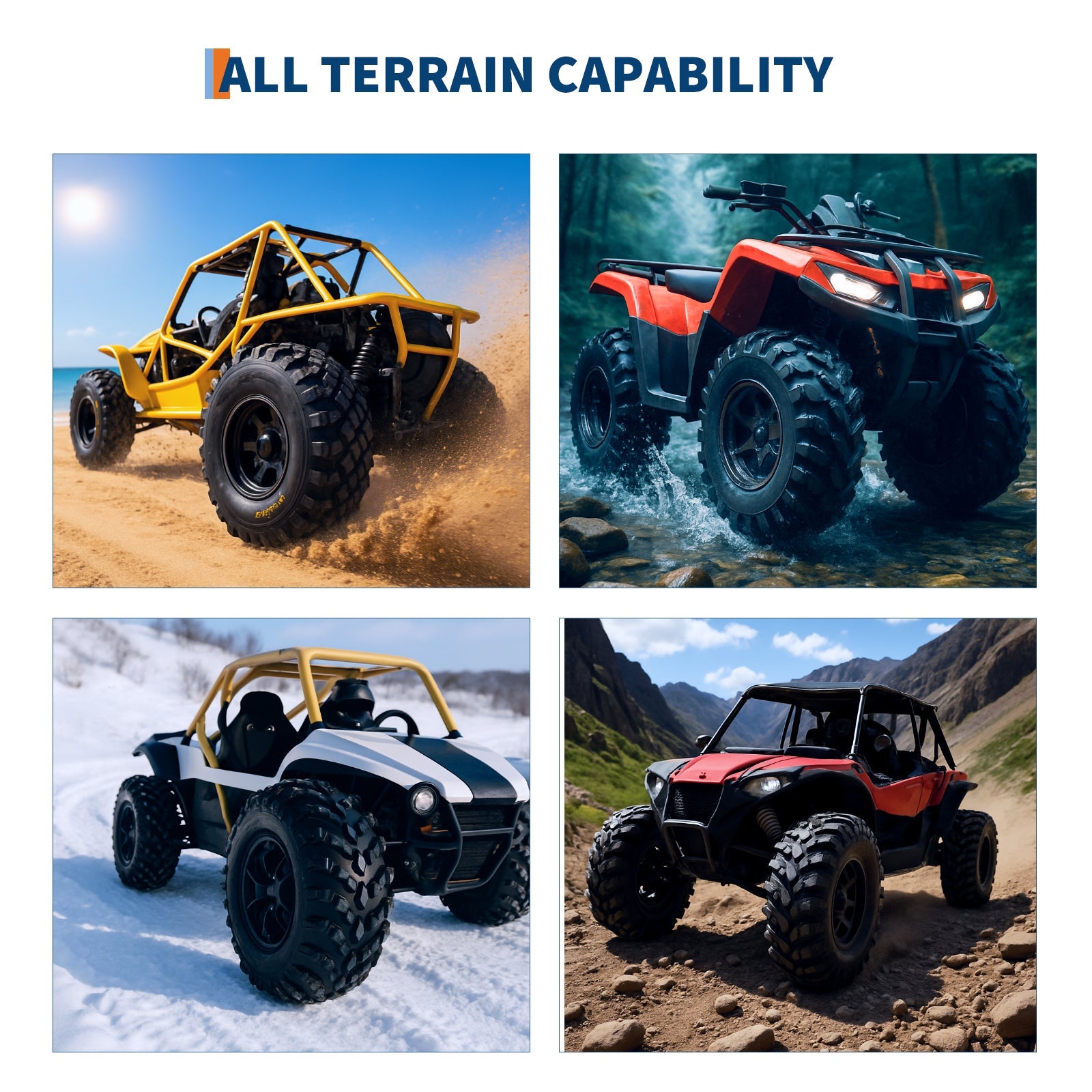 Garvee ATV Tires 2 Pack 26x11-14 All Terrain Tubeless 6PR for Trail Desert Mud Dirt Sand