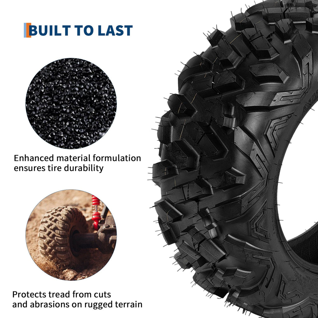 Garvee ATV Tires 2 Pack 26x9-14 Tubeless 6PR All Terrain Tires for Trail Desert Mud Dirt Sand, Durable Flexible Sidewalls, Deep Tread Pattern