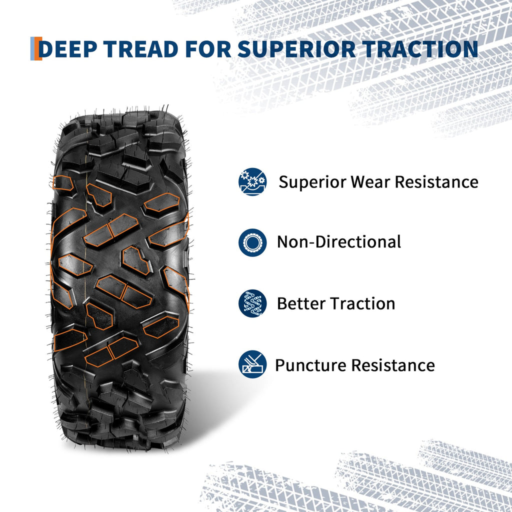 Garvee ATV Tires 2 Pack 26x9-14 Tubeless 6PR All Terrain Tires for Trail Desert Mud Dirt Sand, Durable Flexible Sidewalls, Deep Tread Pattern