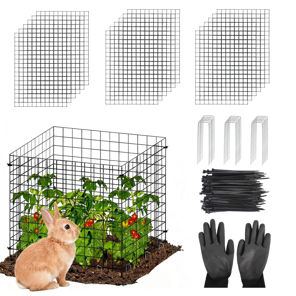Garvee 18-Pack Heavy Duty Plant Covers with Stakes, Plastic-Coated Steel Garden Fencing