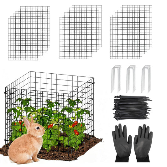 Garvee 18-Pack Heavy Duty Plant Covers with Stakes, Plastic-Coated Steel Garden Fencing