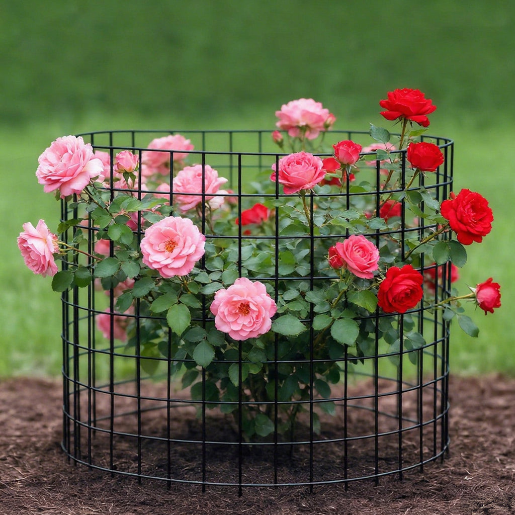 Garvee 18-Pack Heavy Duty Plant Covers with Stakes, Plastic-Coated Steel Garden Fencing