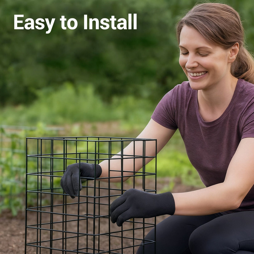 Garvee 18-Pack Heavy Duty Plant Covers with Stakes, Plastic-Coated Steel Garden Fencing