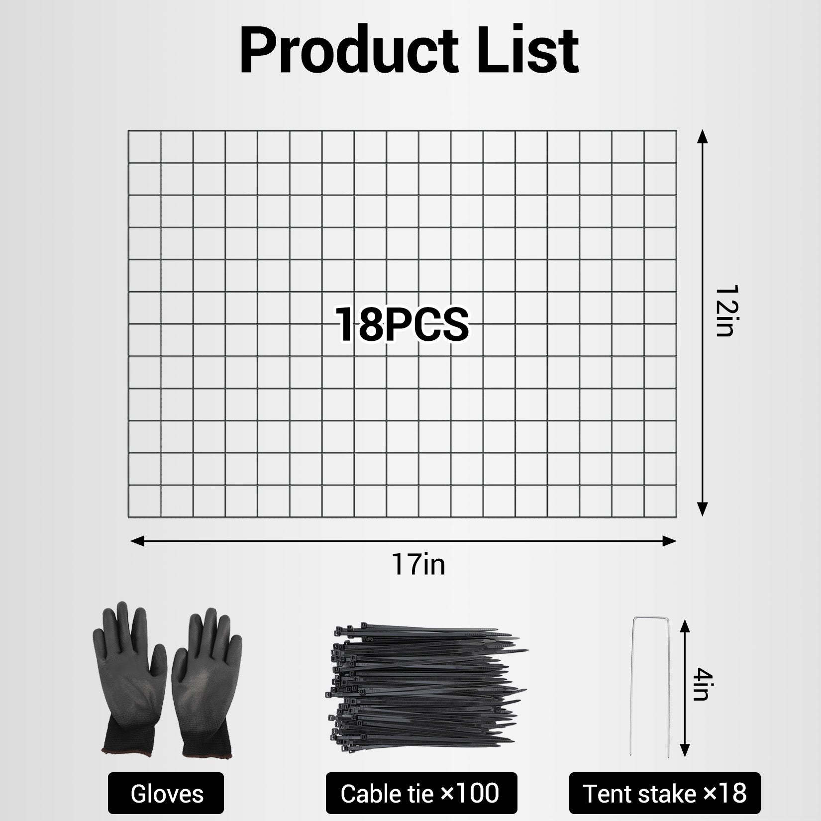 Garvee 18-Pack Heavy Duty Plant Covers with Stakes, Plastic-Coated Steel Garden Fencing