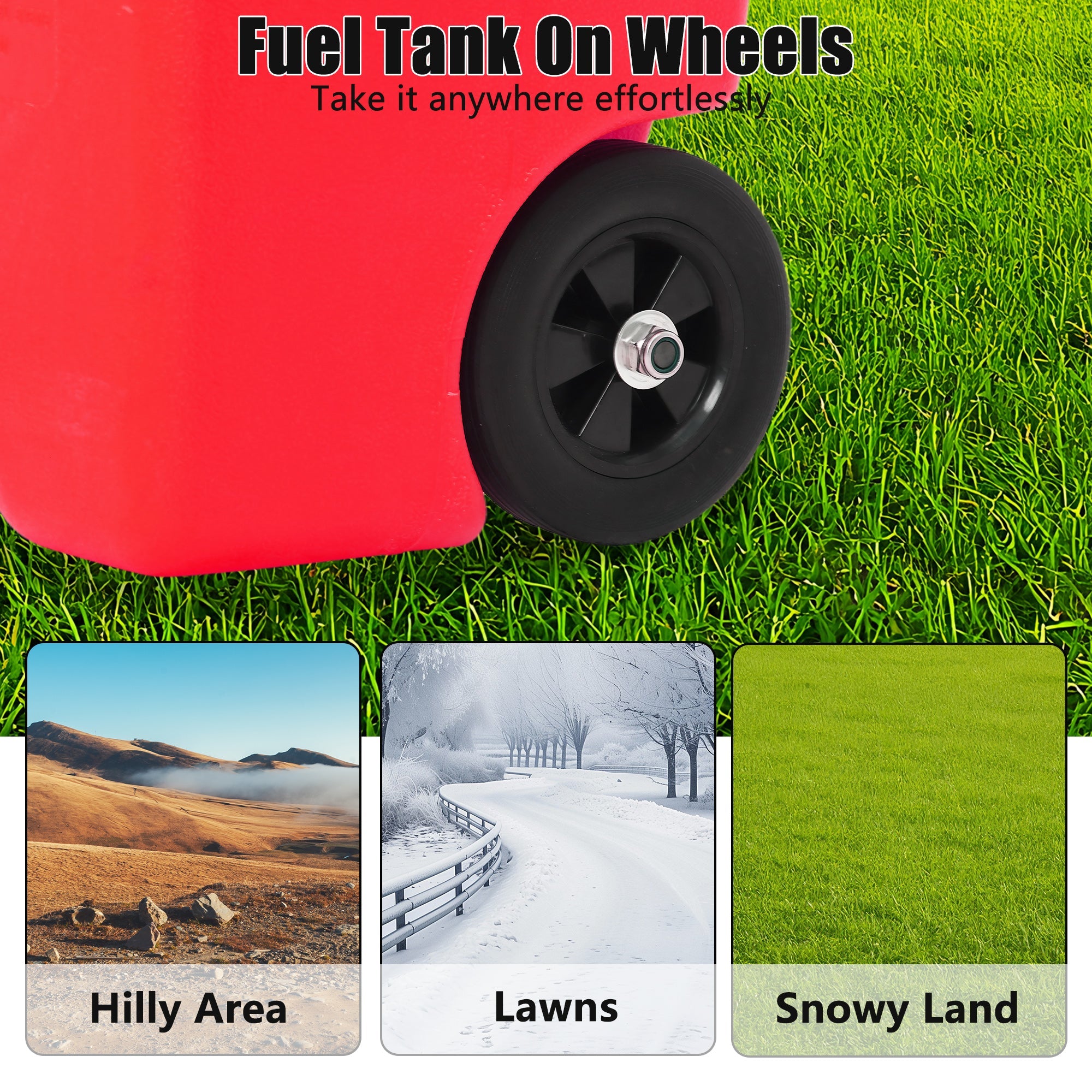 Garvee 14 Gallon Gas Caddy Portable Fuel Tank with Pump for Lawn Mower, Farm, Marine Use, Multi-Color