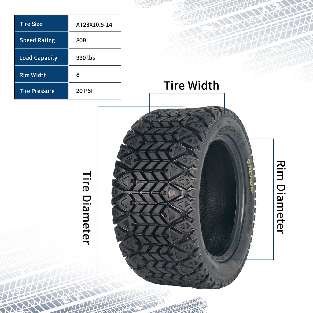 Garvee 23x10.5-14 ATV Tires 2 Pack All Terrain Tubeless 6PR for Trail Desert Mud Sand, 14 Inch, Black