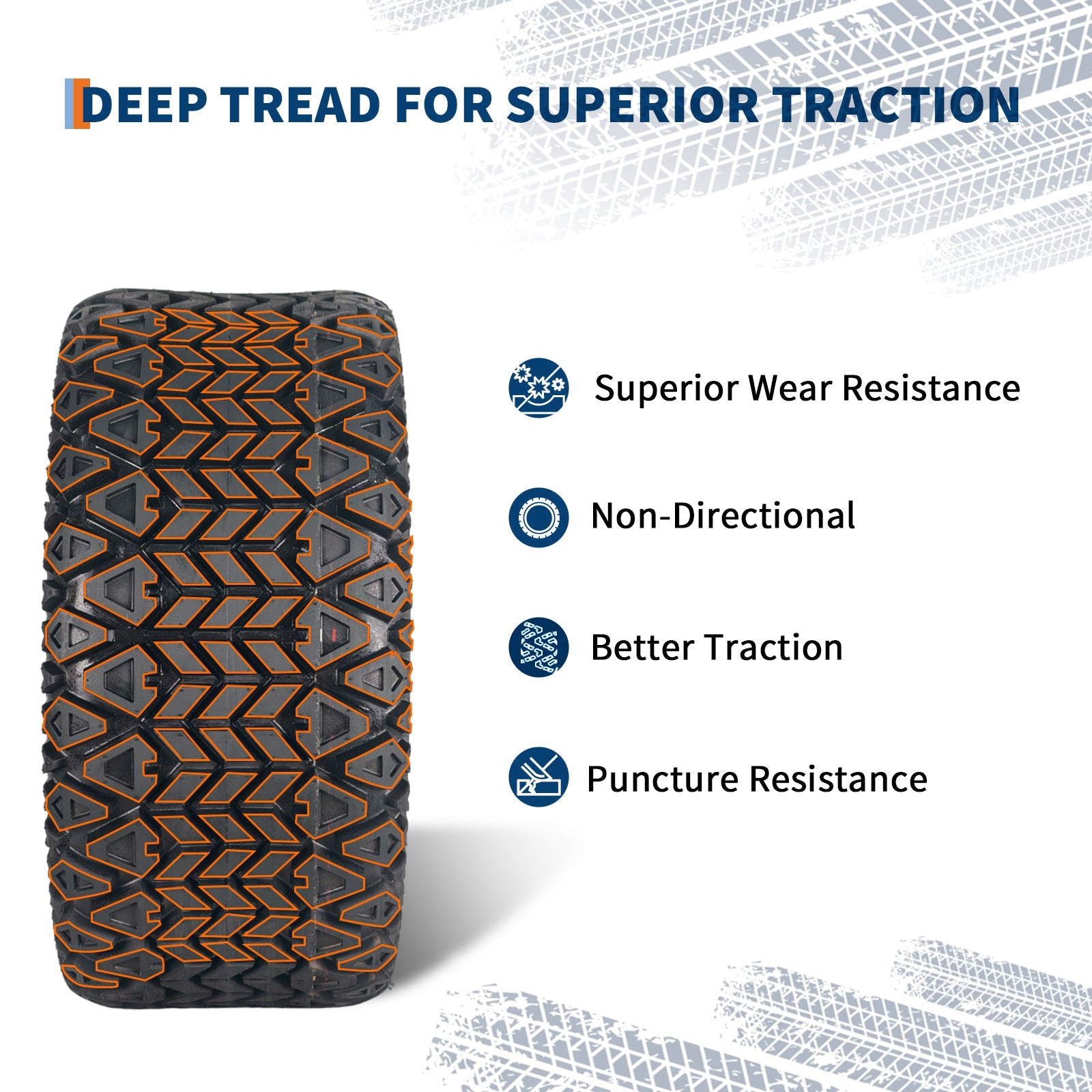 Garvee 23x10.5-14 ATV Tires 2 Pack All Terrain Tubeless 6PR for Trail Desert Mud Sand, 14 Inch, Black