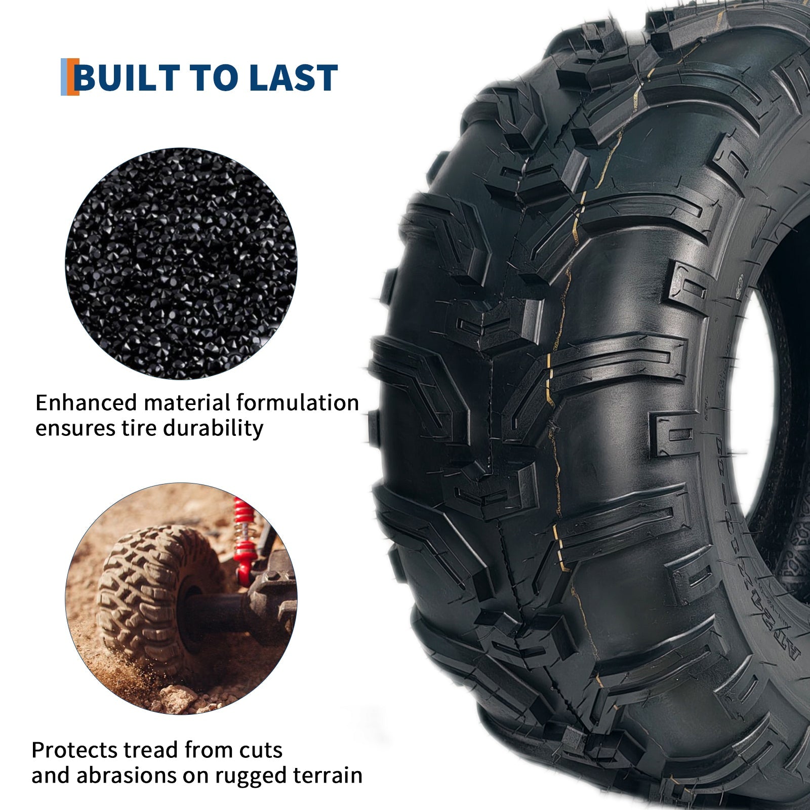 Garvee 2-Pack 24x10x11 ATV Tires - All-Terrain 24x10-11 UTV/ATV Tires for Trail, Desert, Mud, Dirt, Street, and Sand, 6PR Tubeless