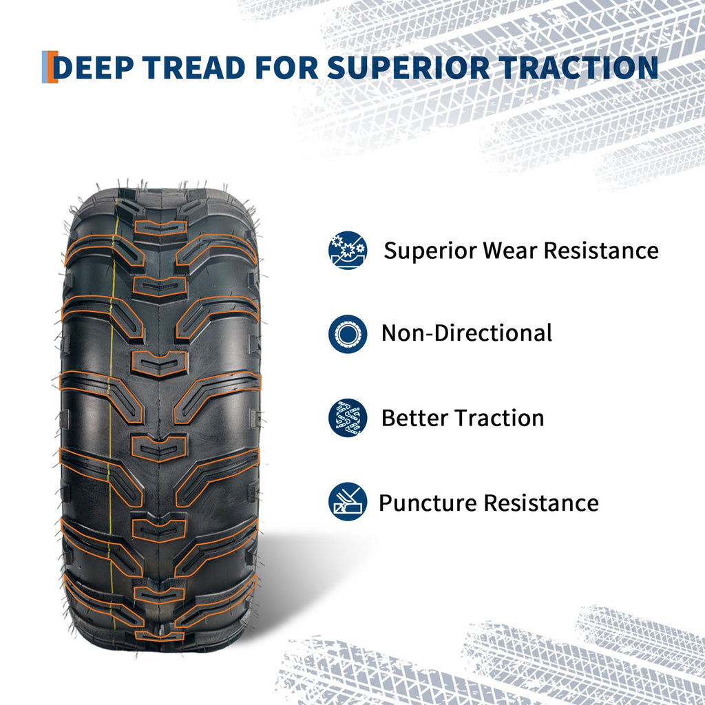 Garvee 24x8x12 ATV Tires 2 Pack All Terrain Tubeless 6PR for Trail Desert Mud Dirt Sand 24 18 12 Black