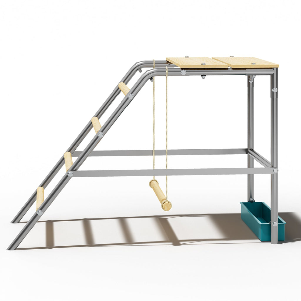 Garvee Chicken Perch with Swing, Sturdy Chicken Roosting Bars with Food Box for Backyard Farm, Chicken Perch for Coop, 37.4"L x 18.9"W x 28"H