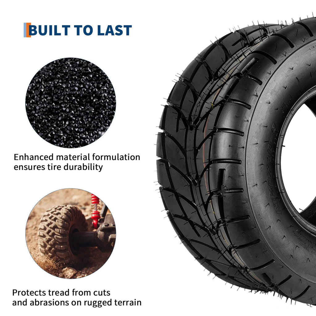 Garvee 20x10-9 ATV Tires 2 Pack All Terrain Tubeless 6PR for Trail Desert Mud Dirt Sand