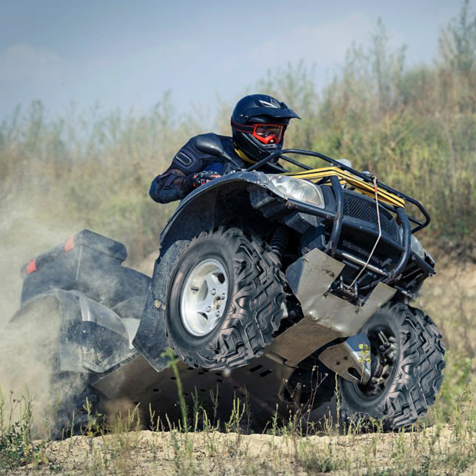 Garvee 20x10-10 ATV Tires 6PR Tubeless All Terrain Tires for Trail Desert Mud Dirt Street Sand 20x10-10 Black