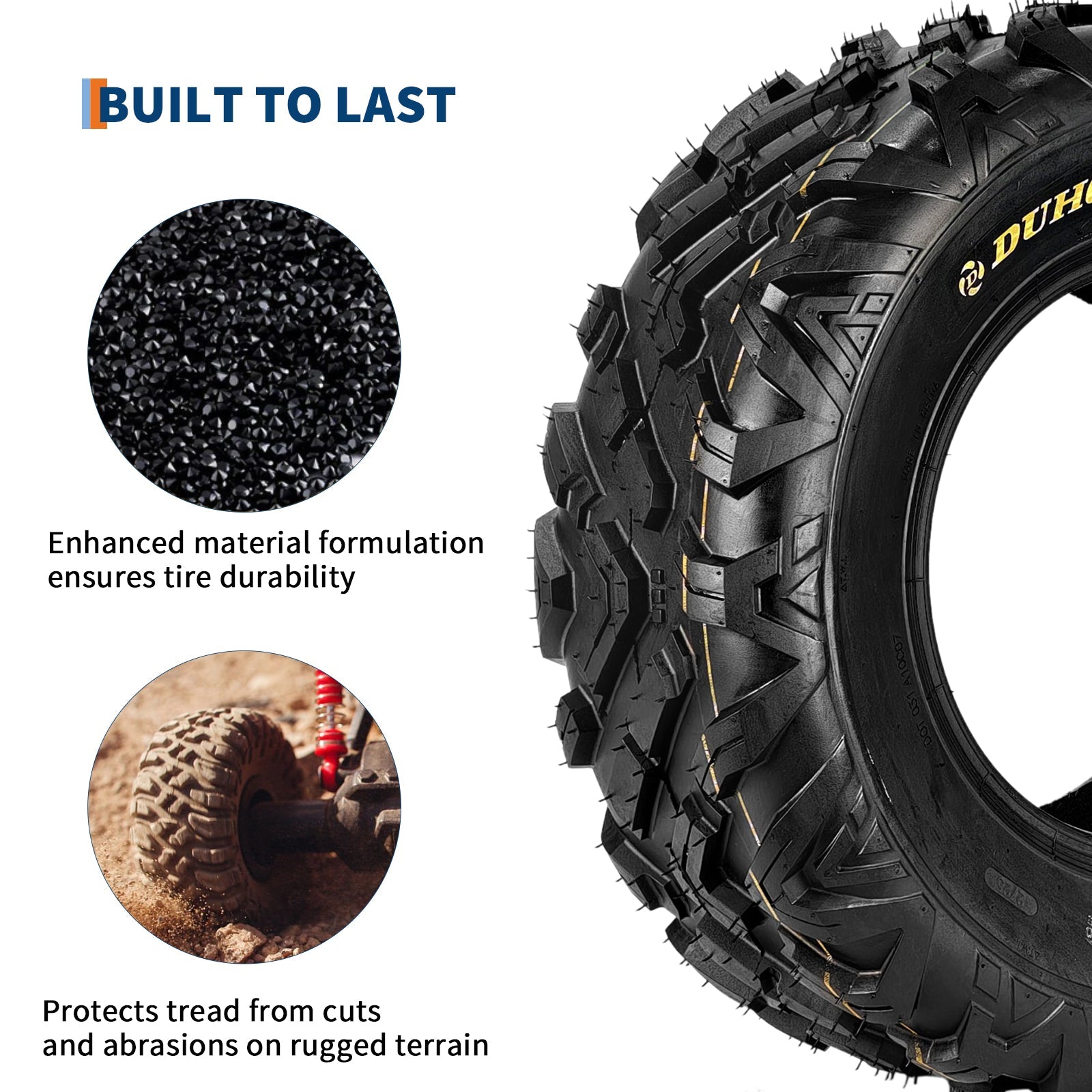 Garvee 21x7-10 ATV Tires 6PR Tubeless All Terrain Tires for Trail Desert Mud Dirt Sand 21x7-10 Black