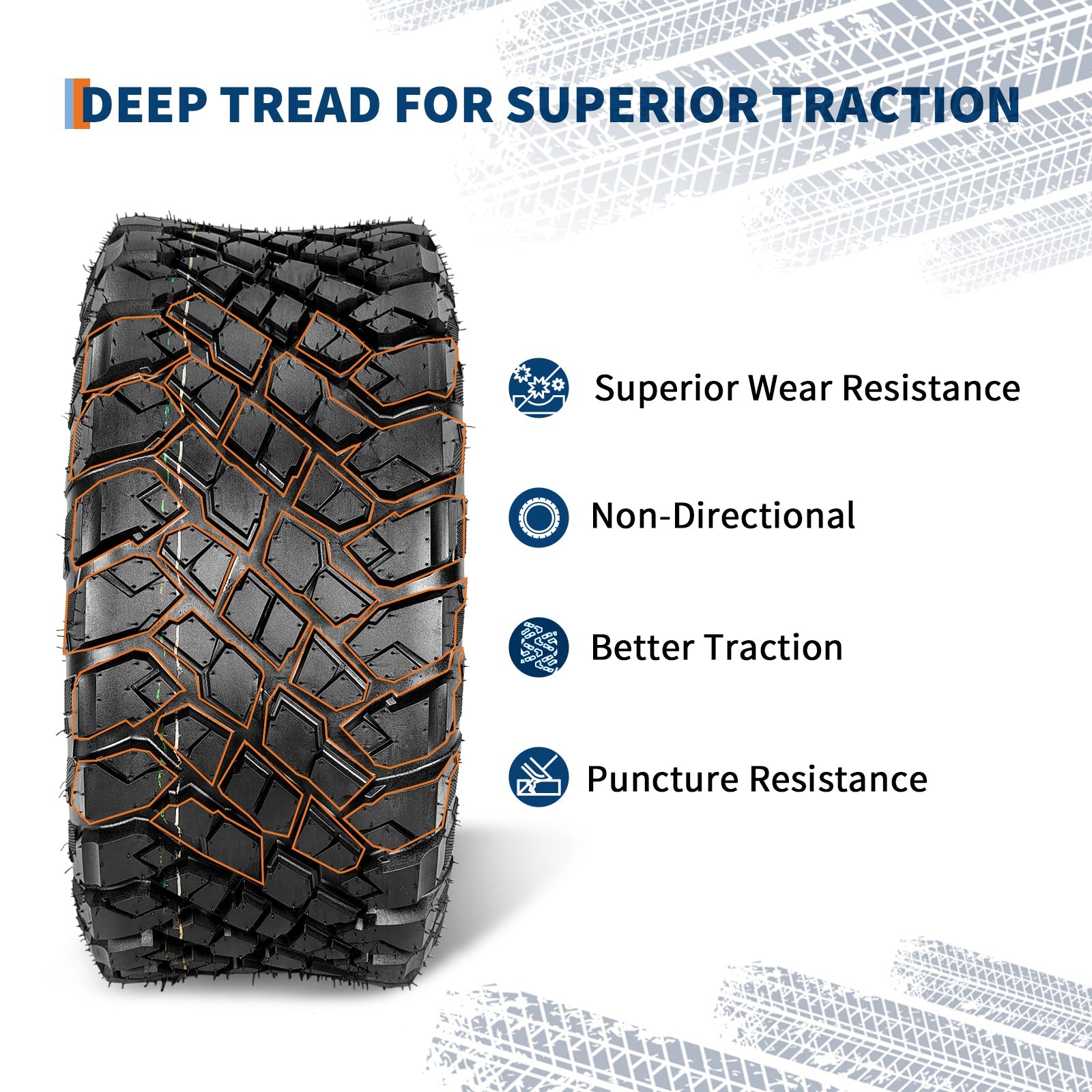 Garvee 23x10-14 ATV Tires 2 Pack All Terrain Tubeless Tires for Trail Desert Mud Dirt Sand 6PR Black