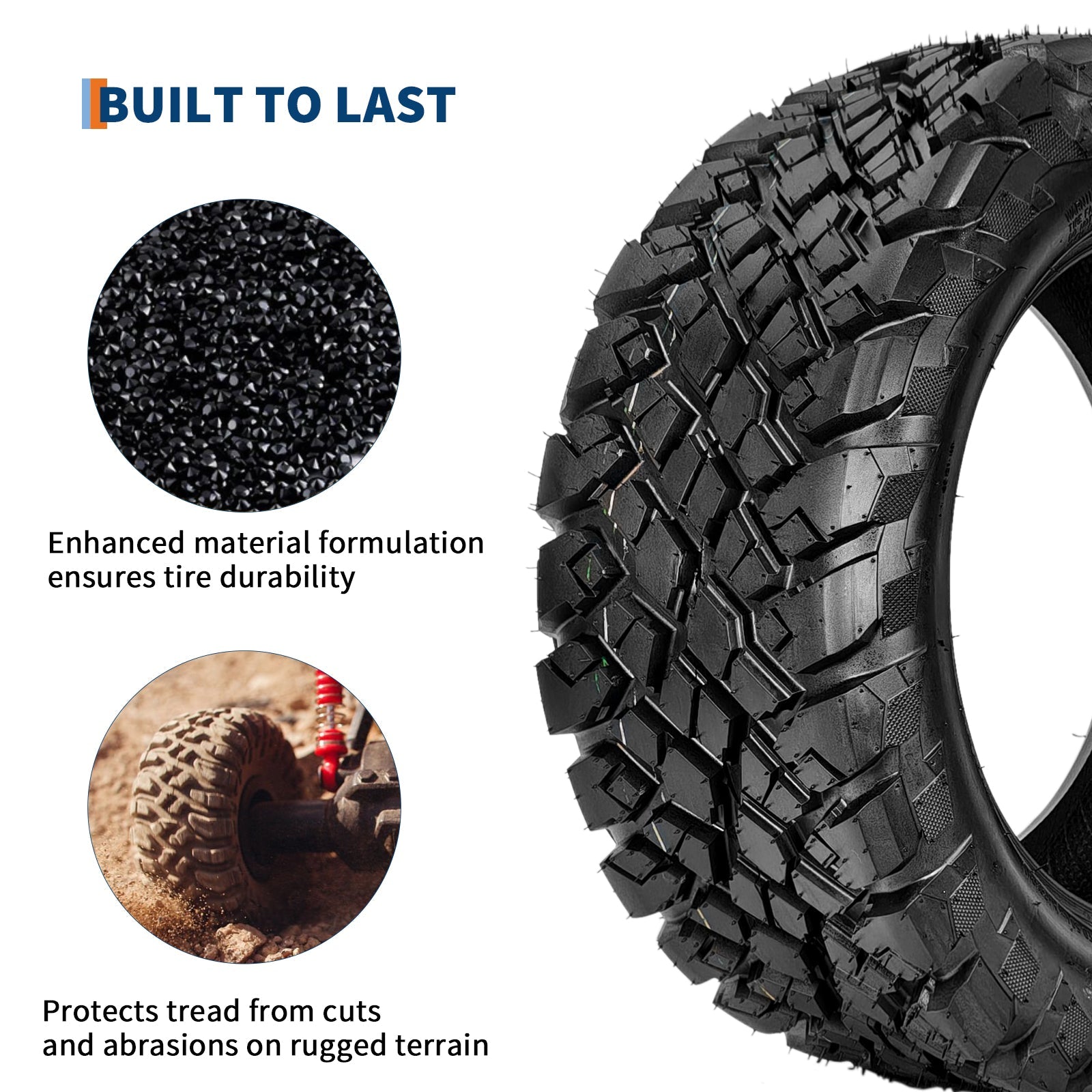 Garvee 23x10-14 ATV Tires 2 Pack All Terrain Tubeless Tires for Trail Desert Mud Dirt Sand 6PR Black